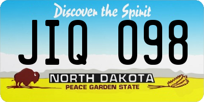 ND license plate JIQ098