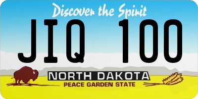 ND license plate JIQ100