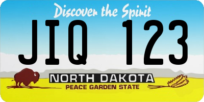 ND license plate JIQ123