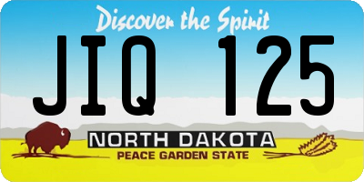 ND license plate JIQ125