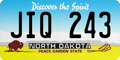 ND license plate JIQ243