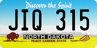 ND license plate JIQ315