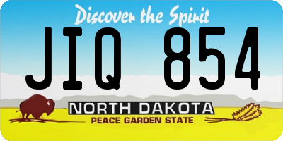 ND license plate JIQ854