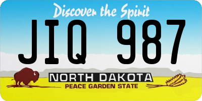 ND license plate JIQ987