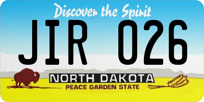 ND license plate JIR026