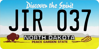 ND license plate JIR037