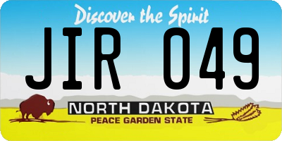 ND license plate JIR049
