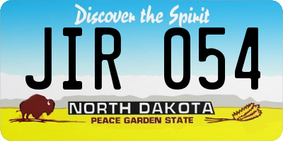 ND license plate JIR054
