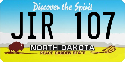 ND license plate JIR107