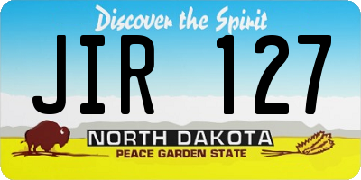 ND license plate JIR127