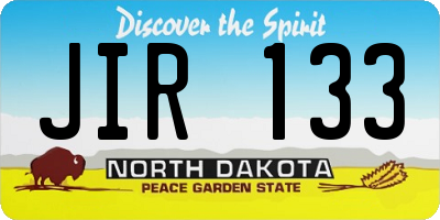 ND license plate JIR133