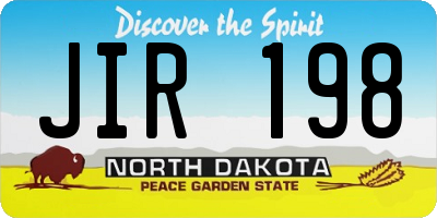 ND license plate JIR198