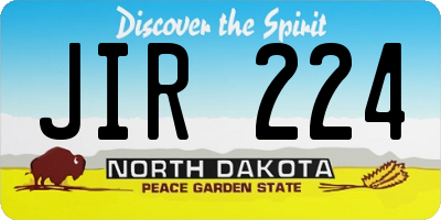 ND license plate JIR224