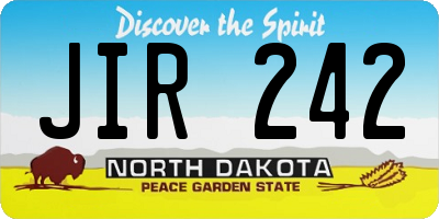 ND license plate JIR242