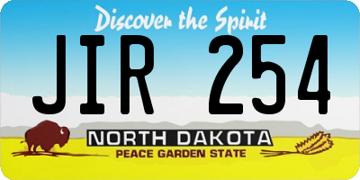 ND license plate JIR254