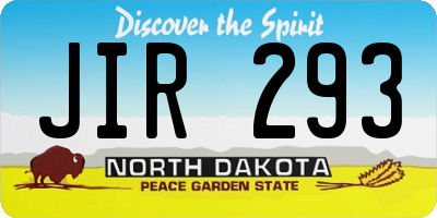 ND license plate JIR293