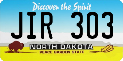 ND license plate JIR303