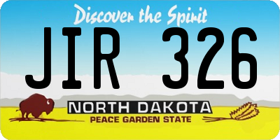 ND license plate JIR326
