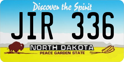ND license plate JIR336