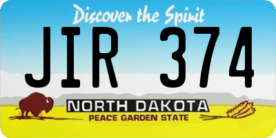 ND license plate JIR374