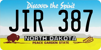 ND license plate JIR387