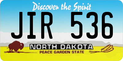 ND license plate JIR536