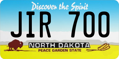 ND license plate JIR700