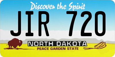 ND license plate JIR720