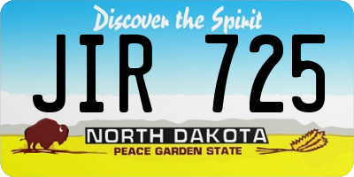 ND license plate JIR725
