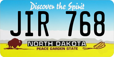 ND license plate JIR768