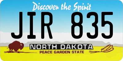 ND license plate JIR835