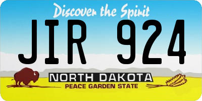 ND license plate JIR924