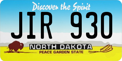 ND license plate JIR930