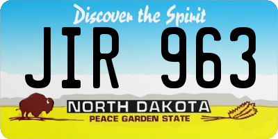 ND license plate JIR963