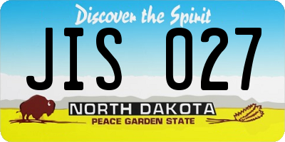 ND license plate JIS027