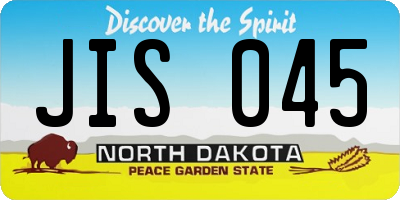 ND license plate JIS045