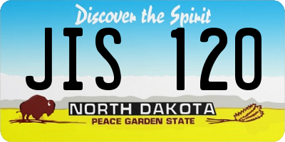 ND license plate JIS120