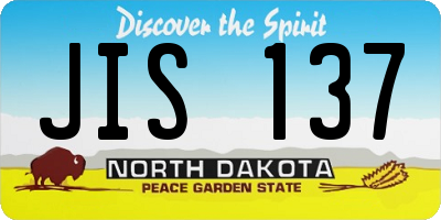 ND license plate JIS137