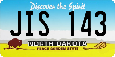 ND license plate JIS143