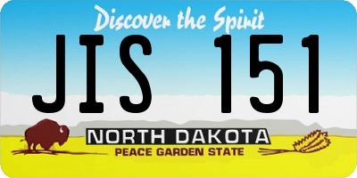 ND license plate JIS151