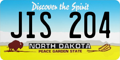 ND license plate JIS204