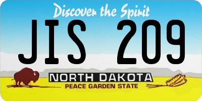 ND license plate JIS209