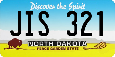 ND license plate JIS321