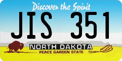 ND license plate JIS351