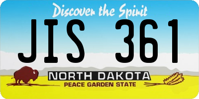 ND license plate JIS361