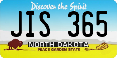 ND license plate JIS365