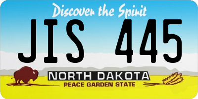 ND license plate JIS445