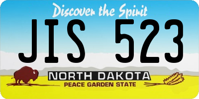 ND license plate JIS523