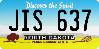 ND license plate JIS637