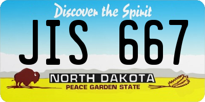 ND license plate JIS667